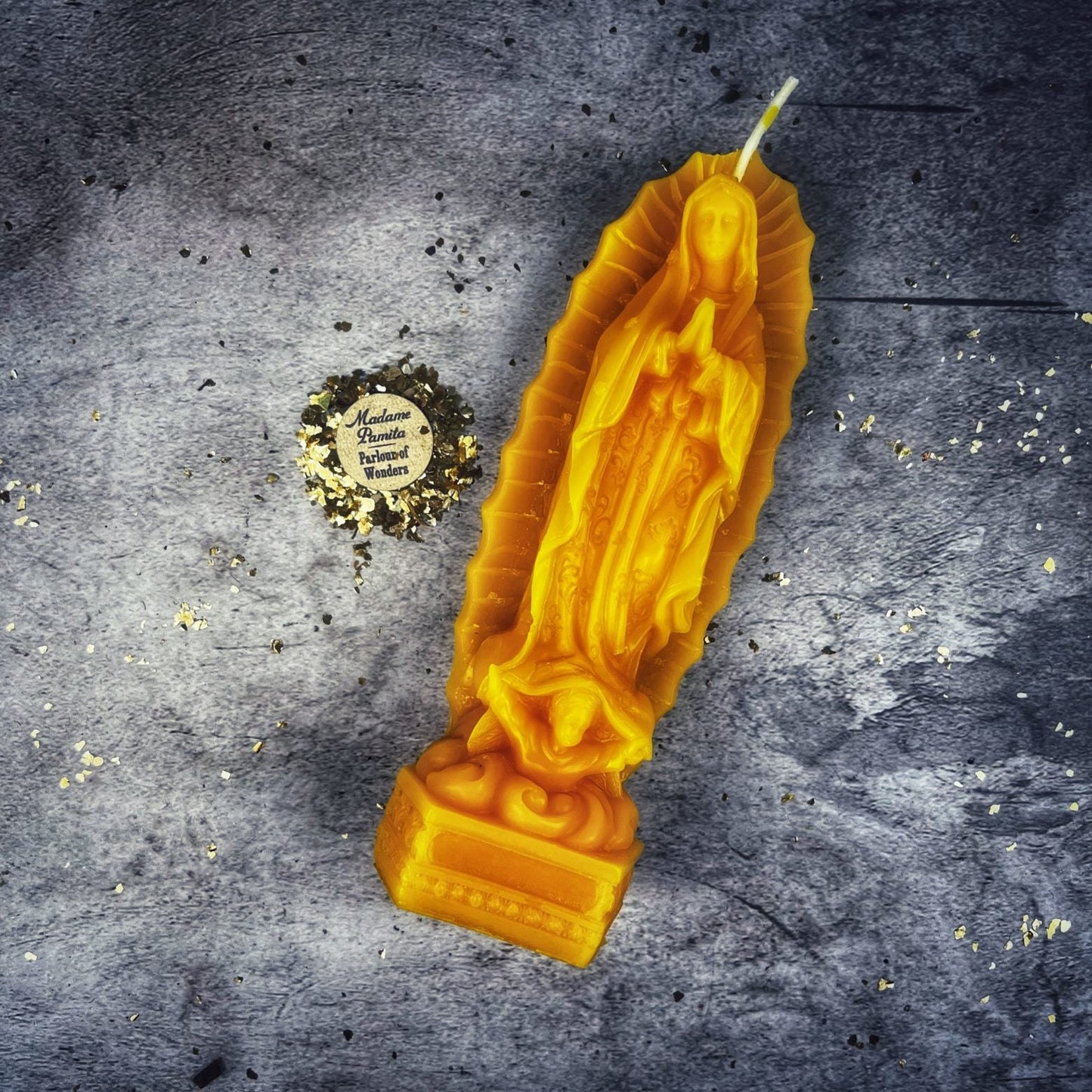 Beeswax Nuestra Señora de Guadalupe Spell Candle - Divine Mother & Miracles - Northern Magick Supplies
