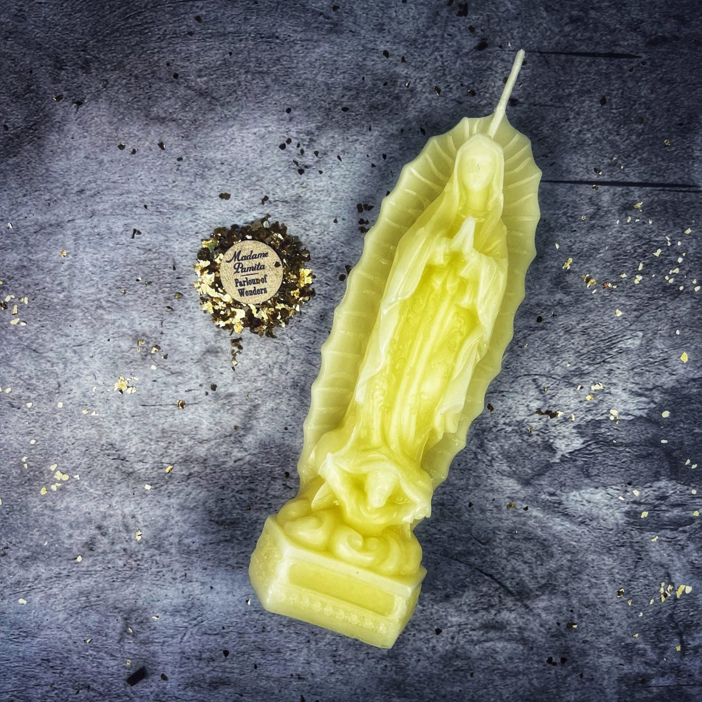 Beeswax Nuestra Señora de Guadalupe Spell Candle - Divine Mother & Miracles - Northern Magick Supplies