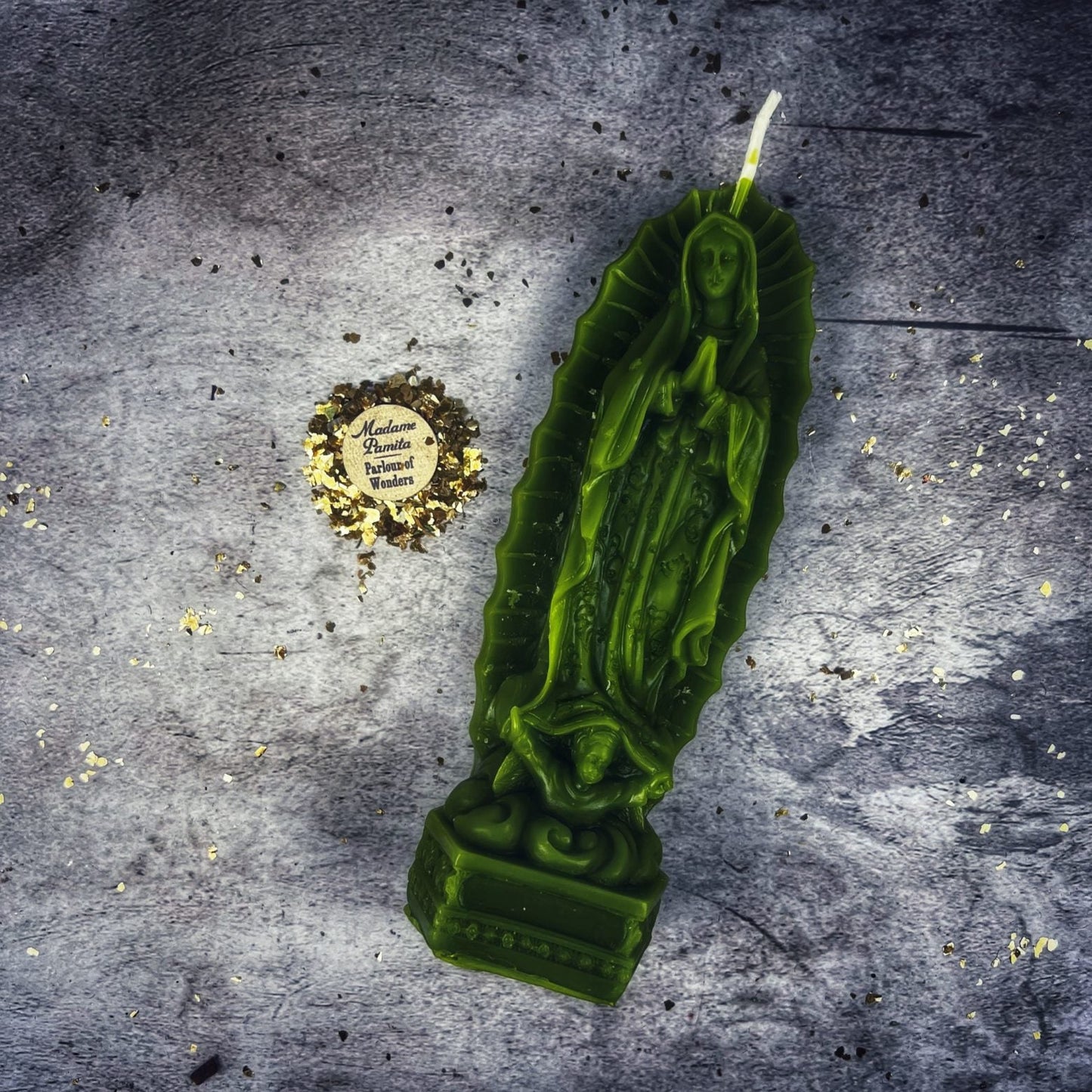 Beeswax Nuestra Señora de Guadalupe Spell Candle - Divine Mother & Miracles - Northern Magick Supplies