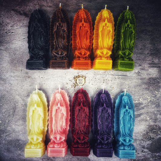 Beeswax Nuestra Señora de Guadalupe Spell Candle - Divine Mother & Miracles - Northern Magick Supplies