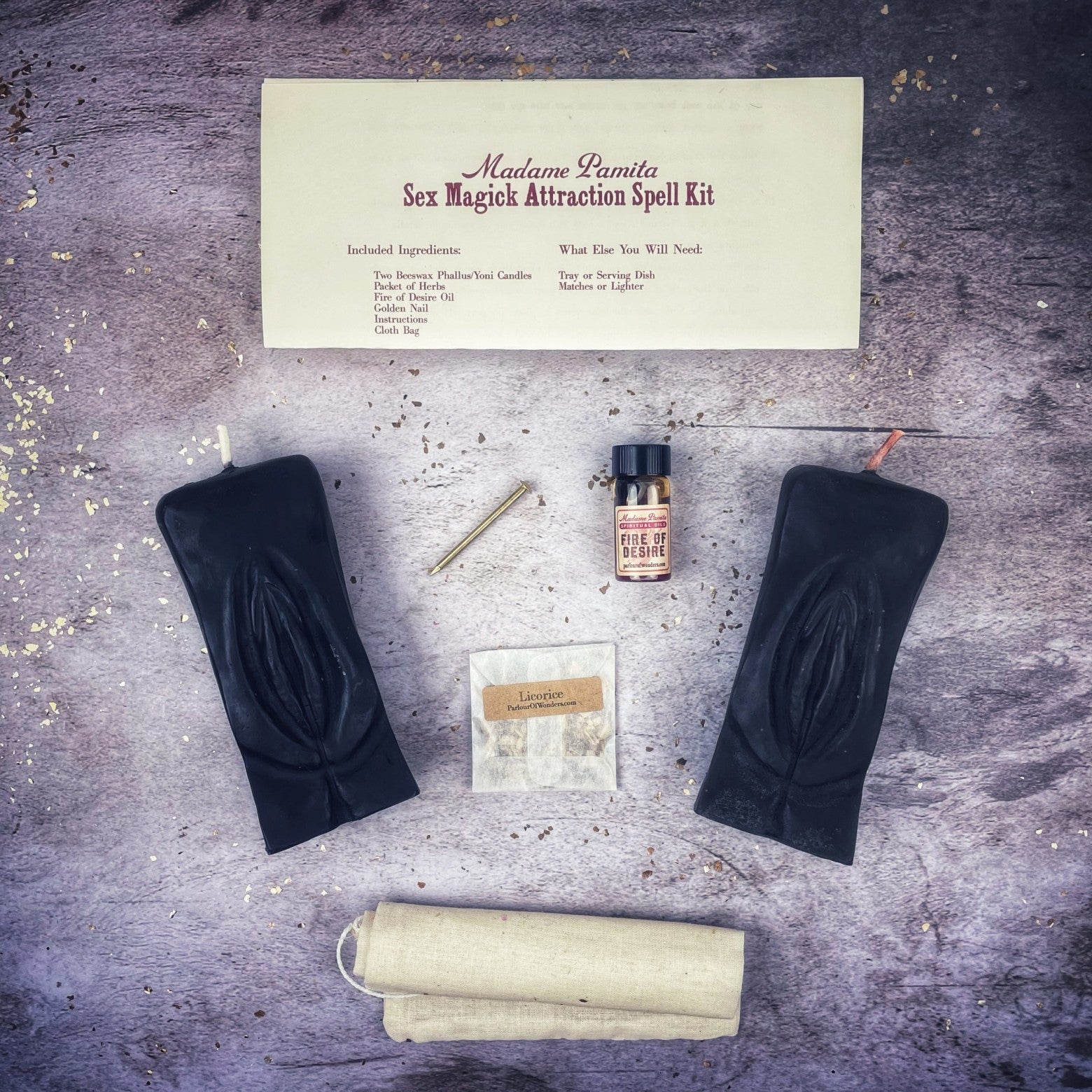 Sex Magick Candle Spell Kit - Yoni/Yoni - Northern Magick Supplies