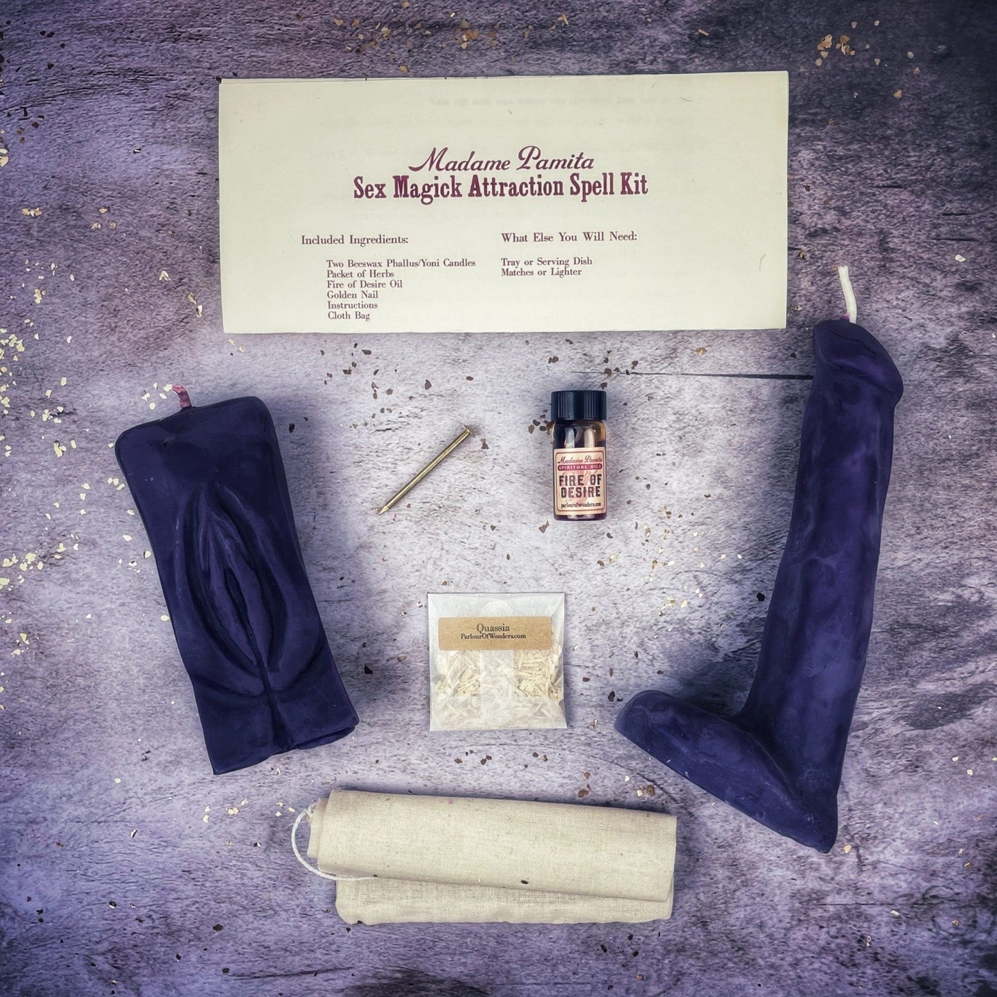 Sex Magick Candle Spell Kit - Yoni/Phallus - Northern Magick Supplies