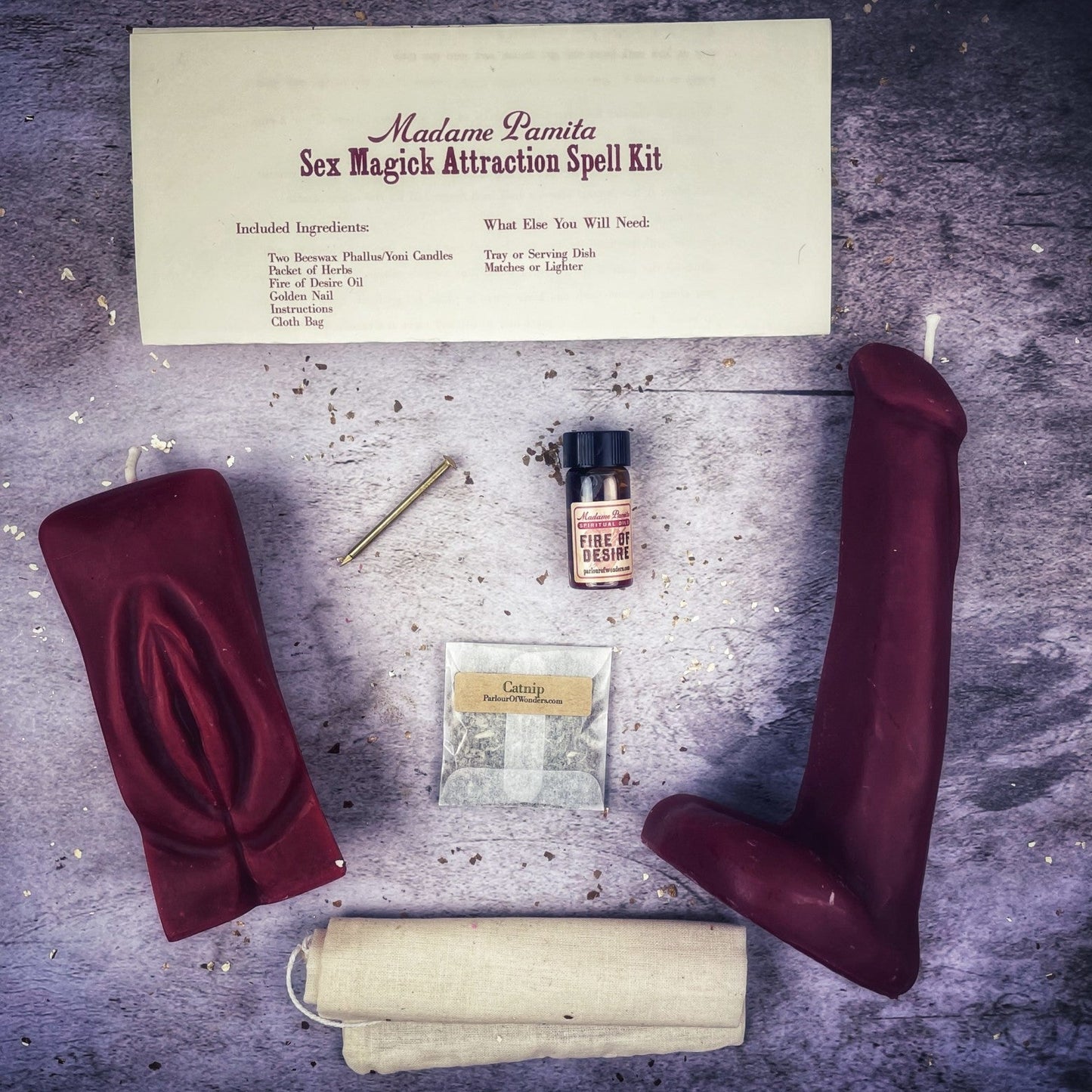 Sex Magick Candle Spell Kit - Yoni/Phallus - Northern Magick Supplies