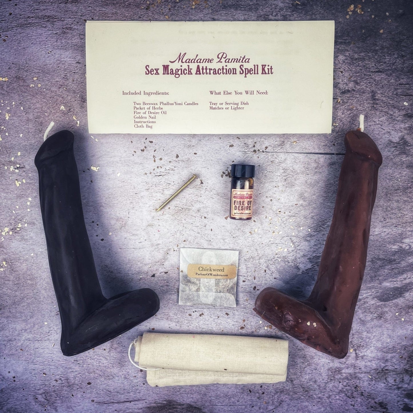 Sex Magick Candle Spell Kit - Phallus/Phallus - Northern Magick Supplies