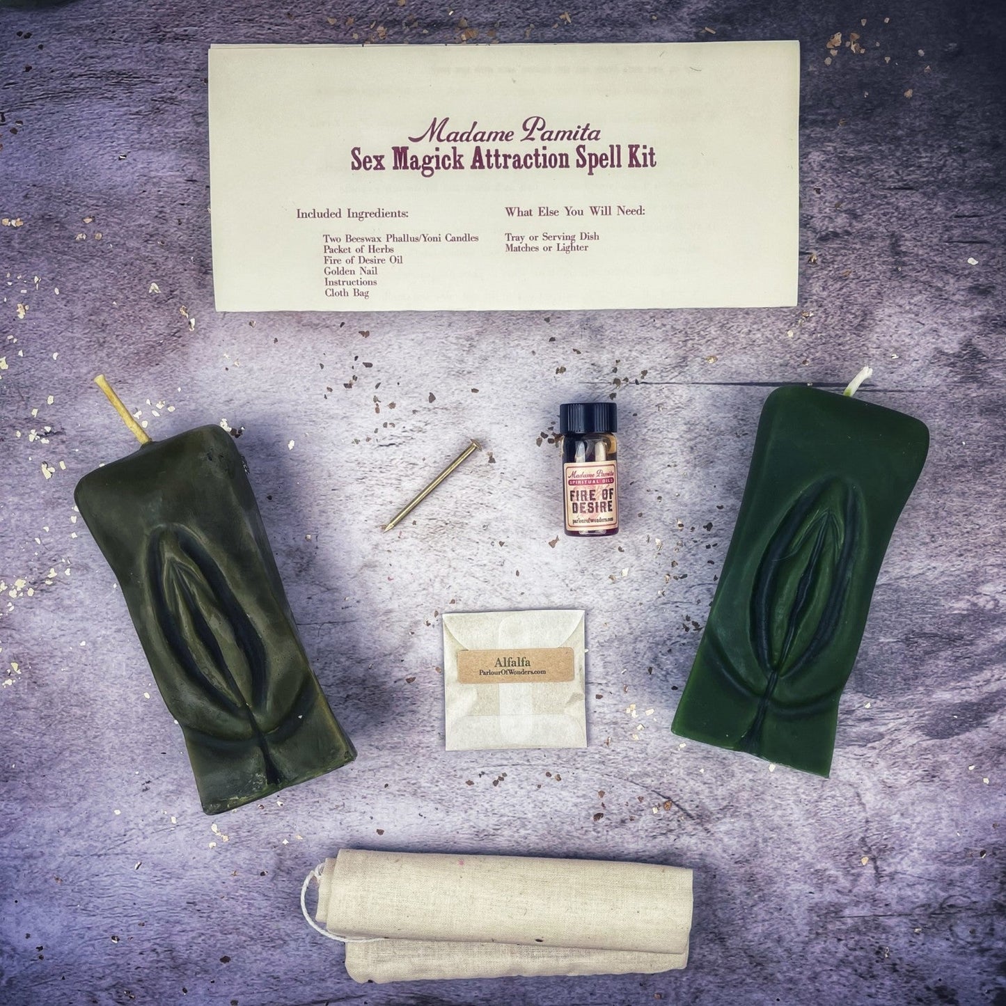 Sex Magick Candle Spell Kit - Yoni/Yoni - Northern Magick Supplies