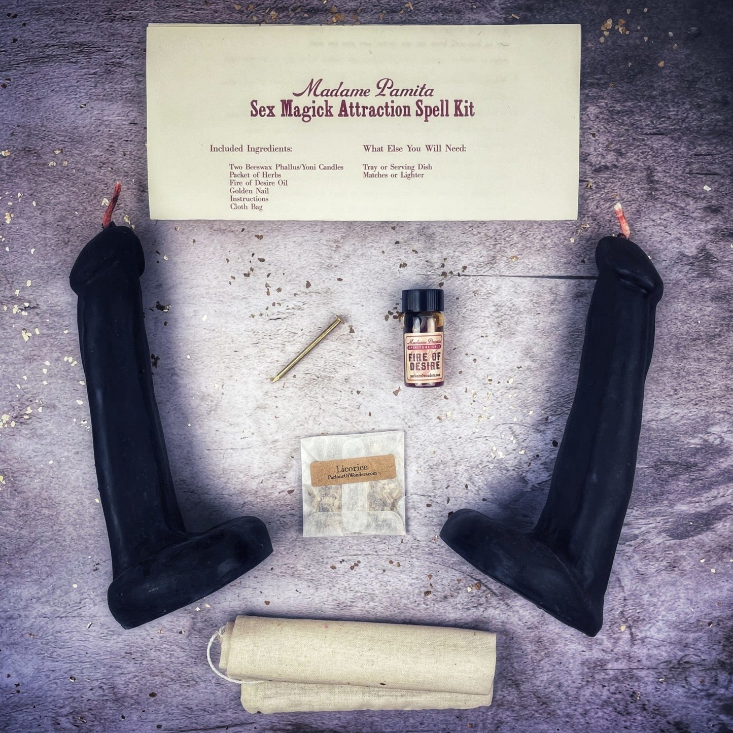 Sex Magick Candle Spell Kit - Phallus/Phallus - Northern Magick Supplies