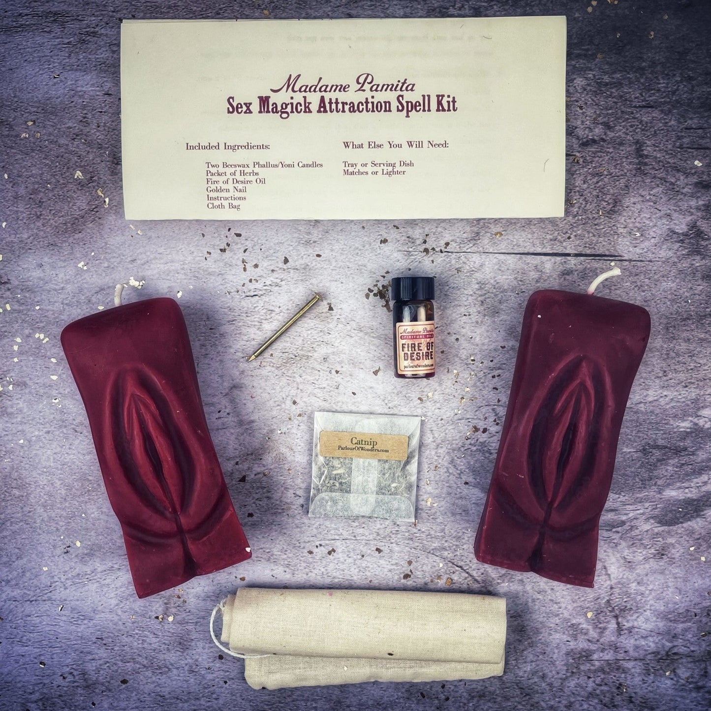 Sex Magick Candle Spell Kit - Yoni/Yoni - Northern Magick Supplies
