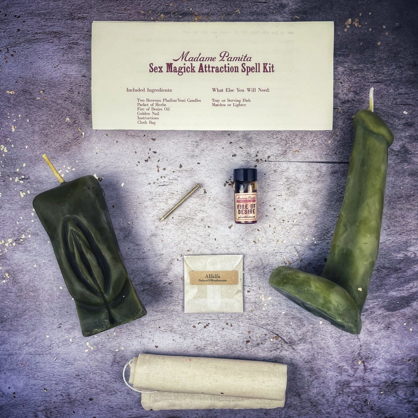 Sex Magick Candle Spell Kit - Yoni/Phallus - Northern Magick Supplies