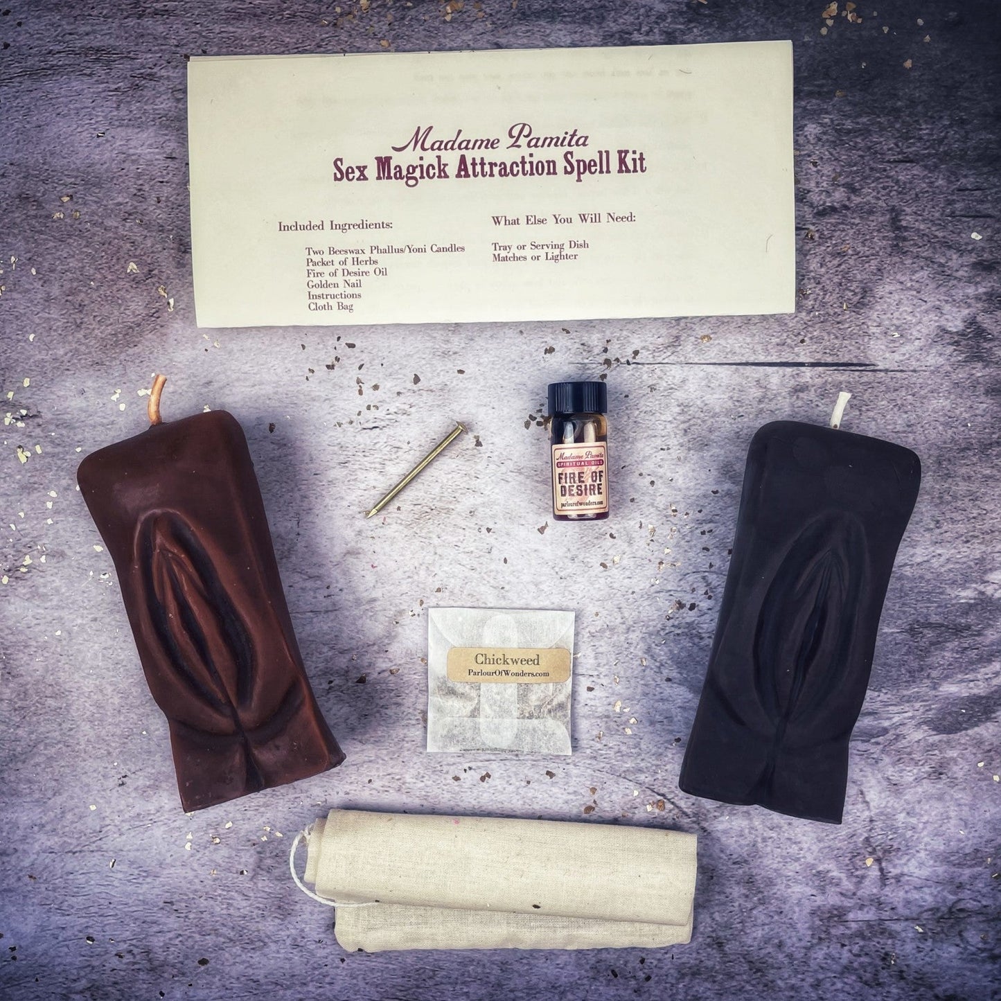 Sex Magick Candle Spell Kit - Yoni/Yoni - Northern Magick Supplies