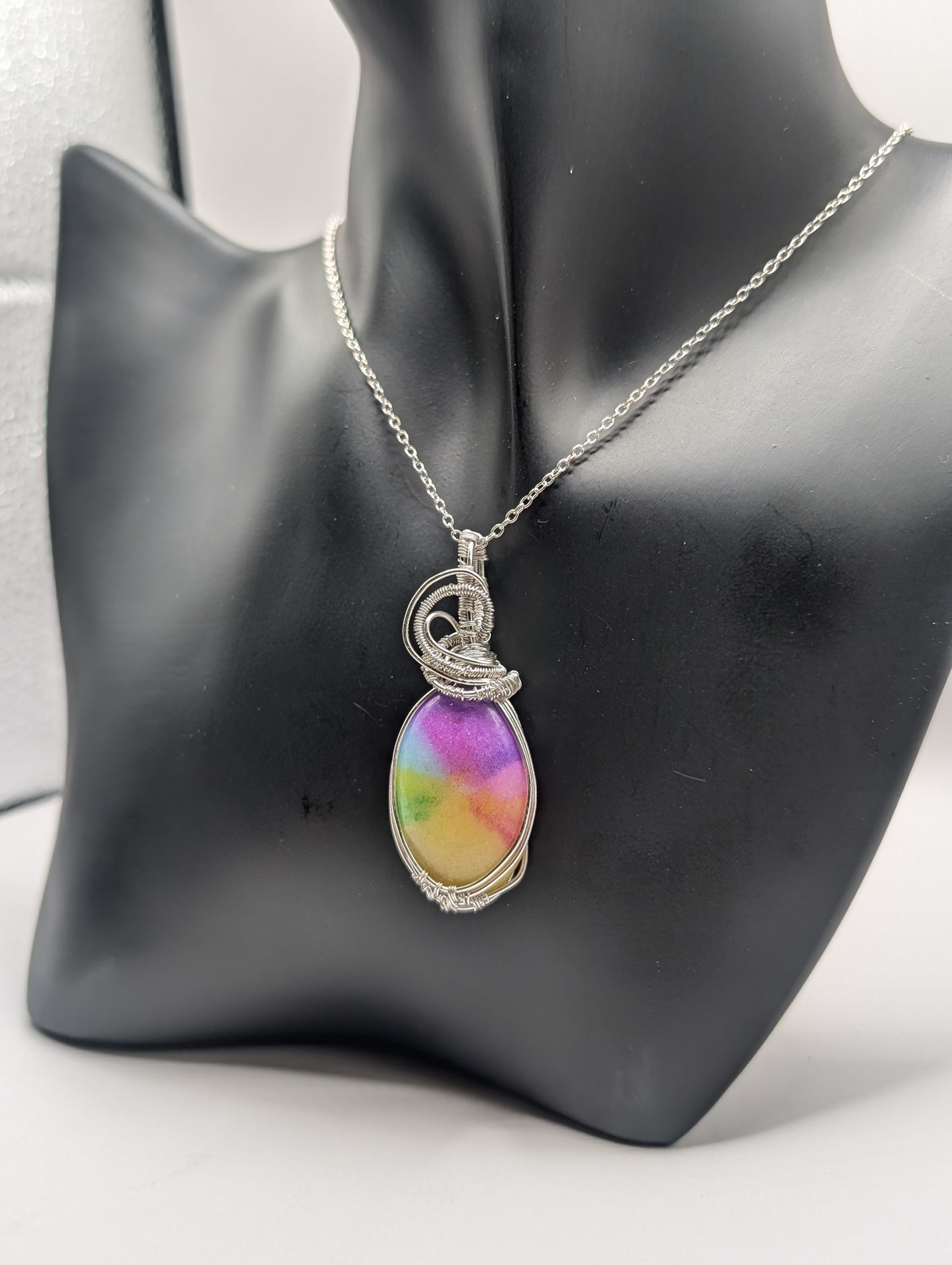 🌈✨Our Handcrafted Rainbow Druzy Agate one of a kind Pendant! ✨🌈