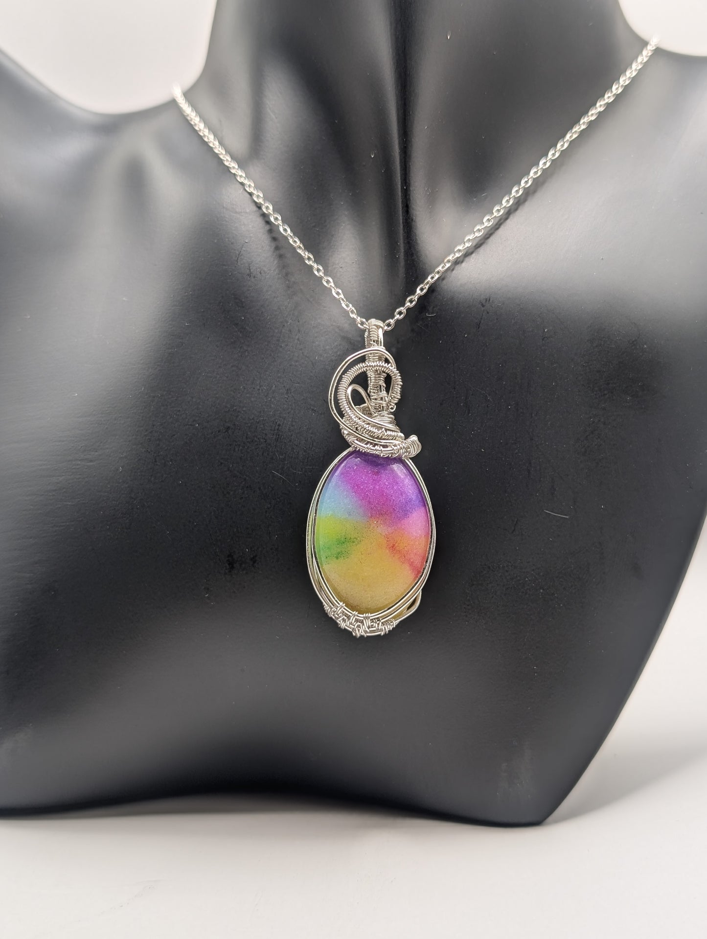 🌈✨Our Handcrafted Rainbow Druzy Agate one of a kind Pendant! ✨🌈