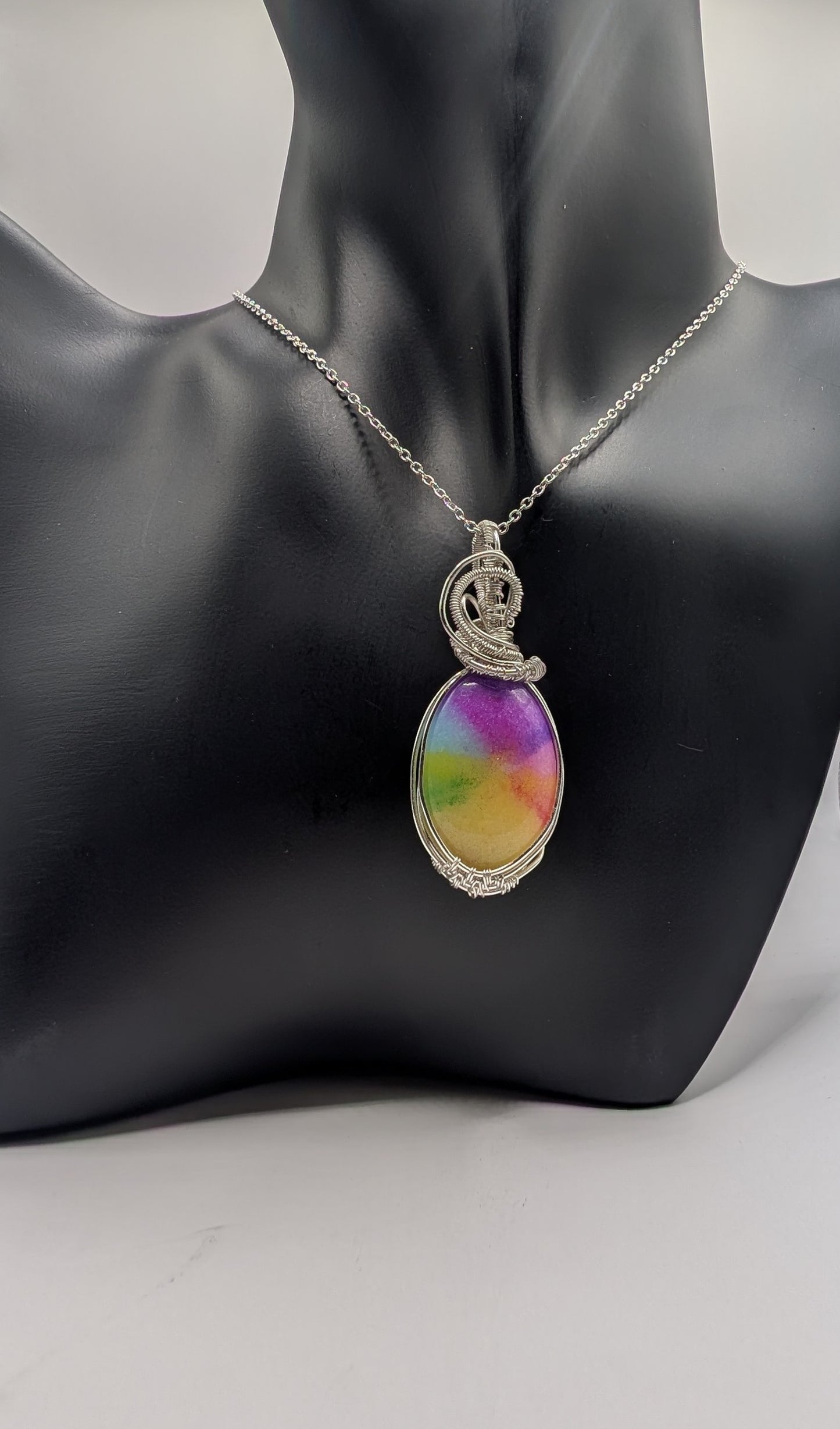 🌈✨Our Handcrafted Rainbow Druzy Agate one of a kind Pendant! ✨🌈