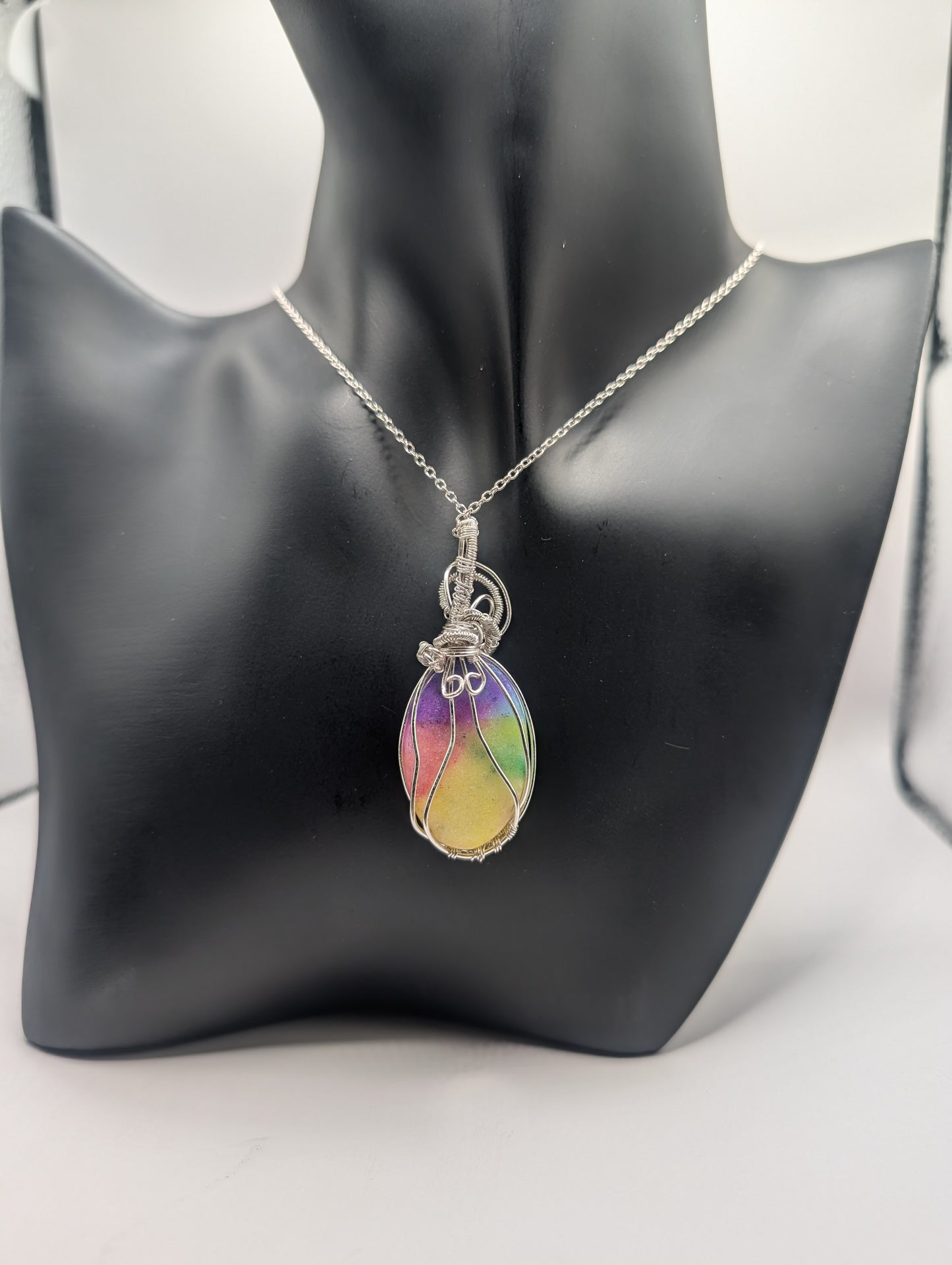 🌈✨Our Handcrafted Rainbow Druzy Agate one of a kind Pendant! ✨🌈