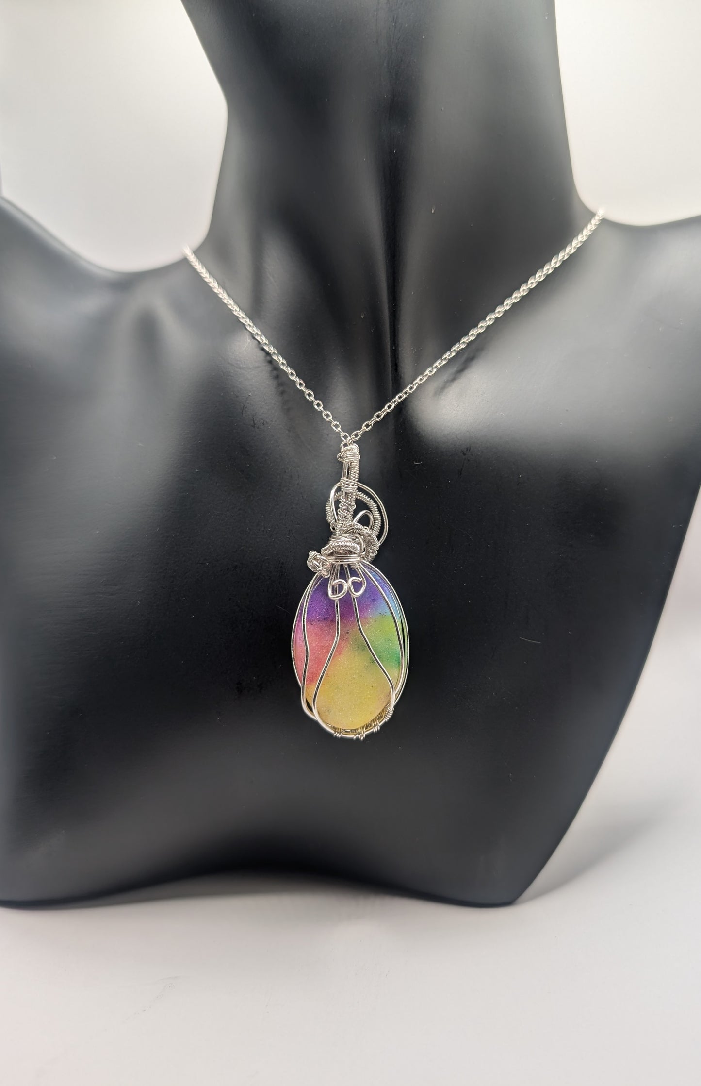 🌈✨Our Handcrafted Rainbow Druzy Agate one of a kind Pendant! ✨🌈