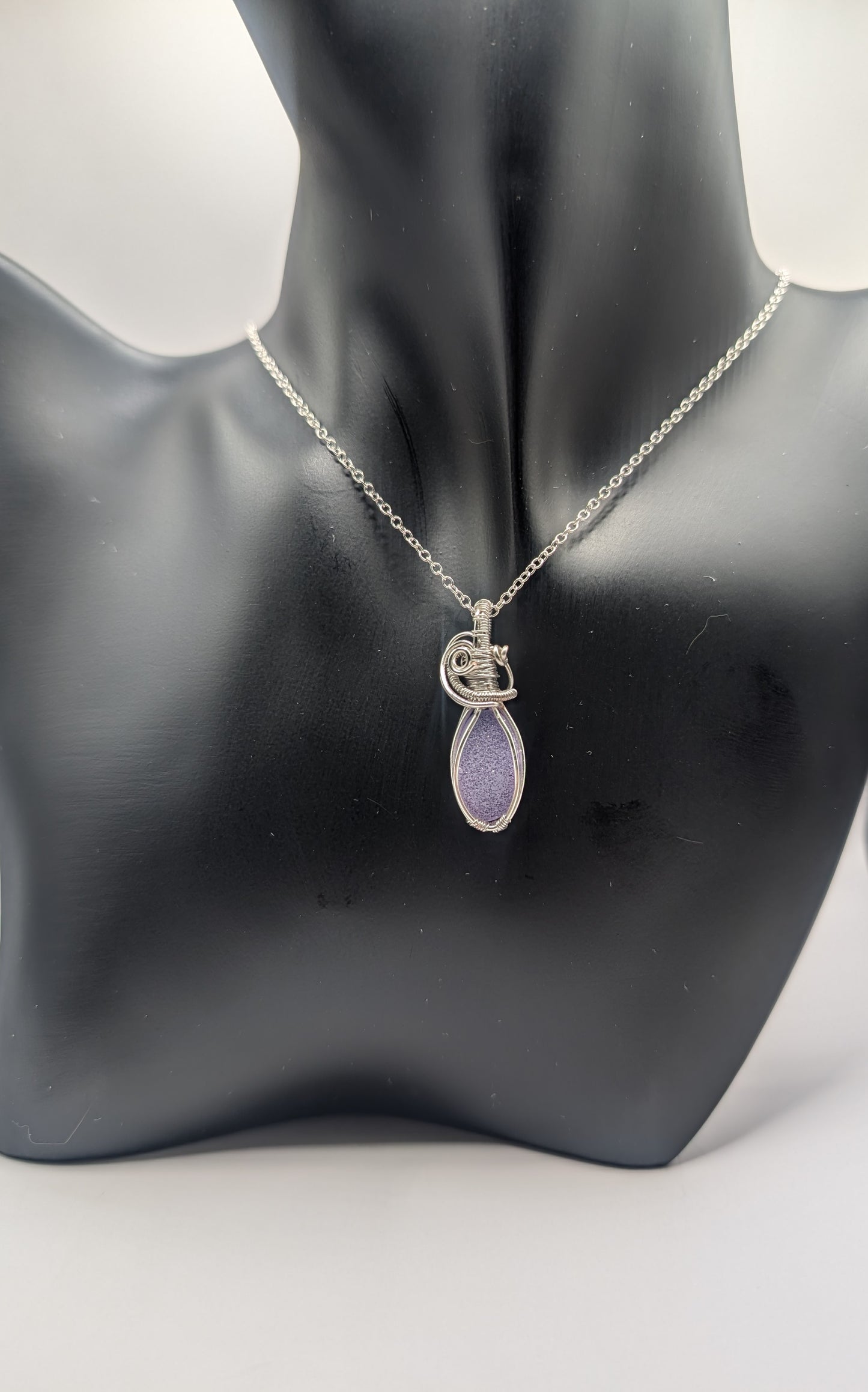 Elevate Your Style with Our One-of-a-Kind Lavender Druzy Agate Pendant!