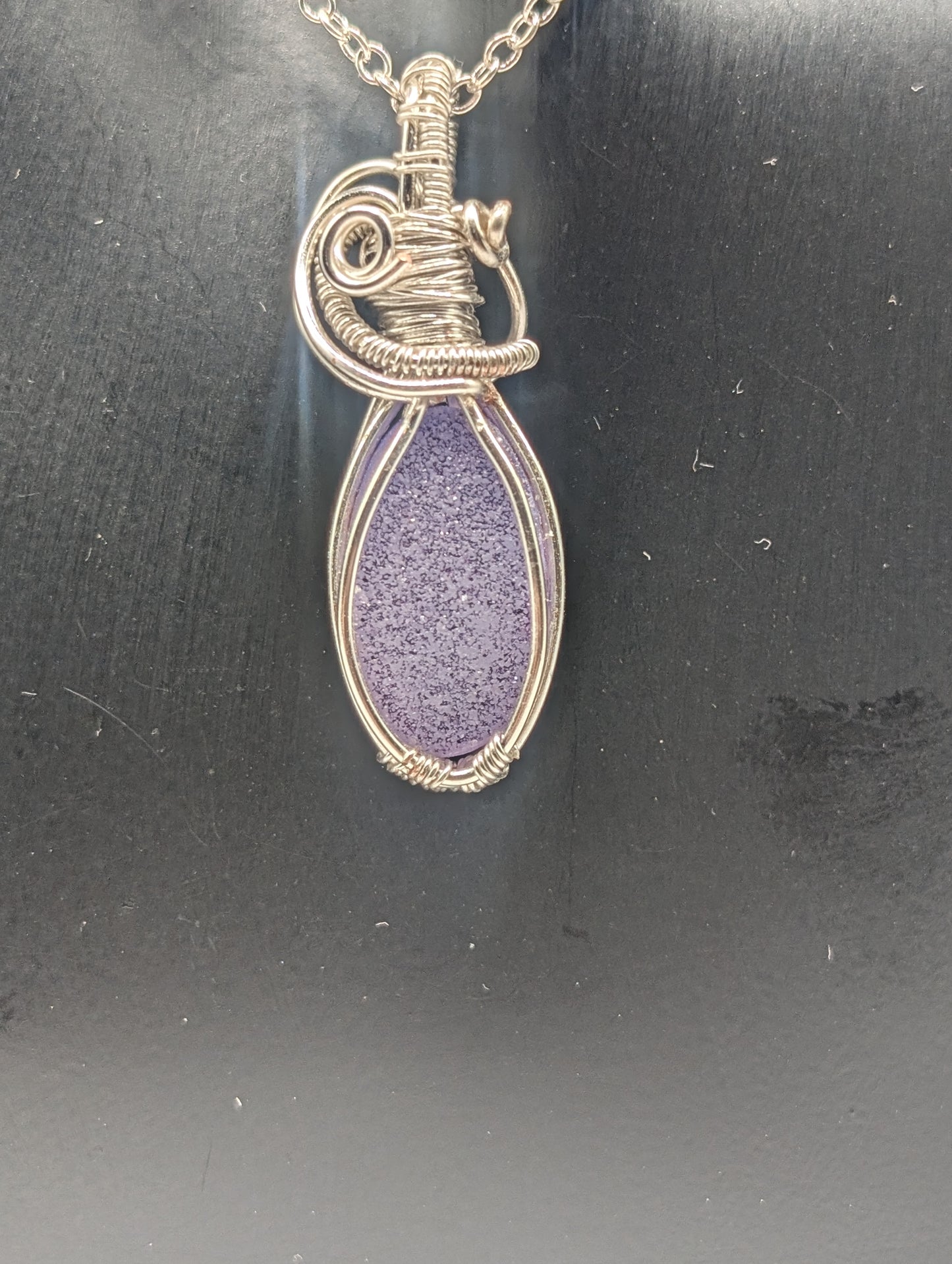 Elevate Your Style with Our One-of-a-Kind Lavender Druzy Agate Pendant!