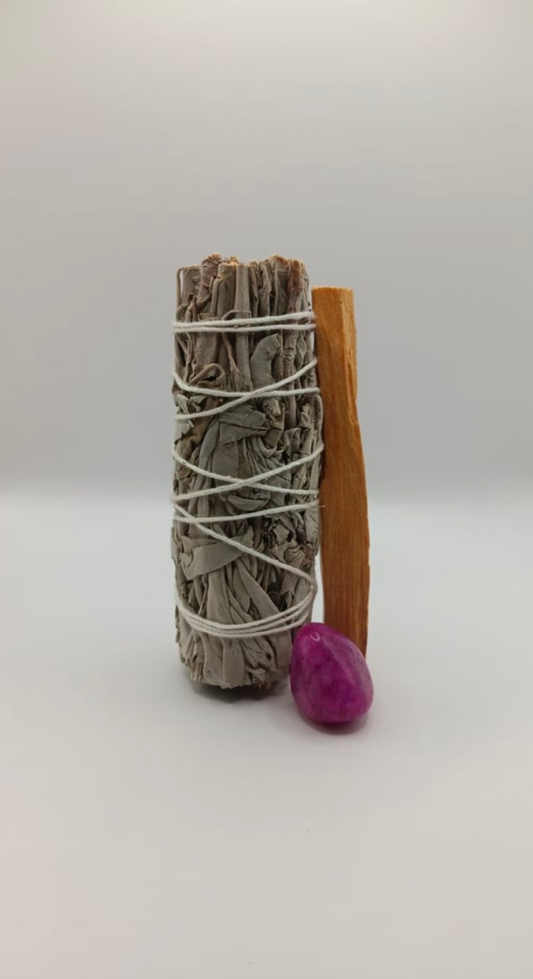 Sage Palo Santo Smudge Kit + Crystal