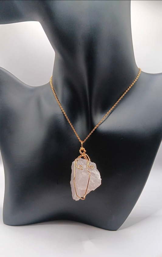 Clear Quartz chakra healing necklace