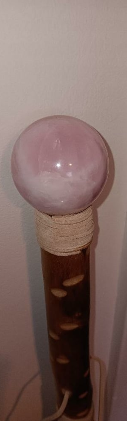 Discover the Magic Within: The Rose Quartz Crystal Ball Walking Stick!