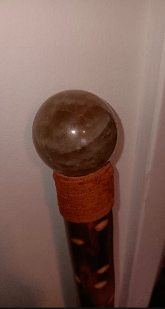 Discover the Magic Within:The Beautiful Citrine Crystal Ball Walking Stick!