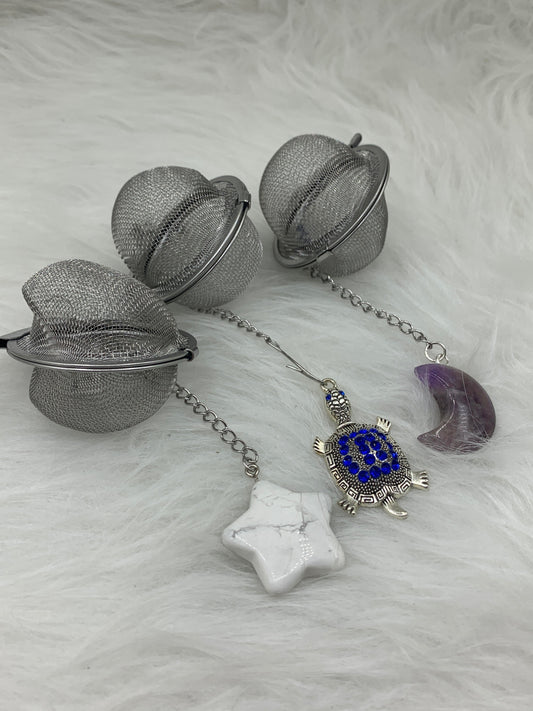 Tea Strainer w/ Crystal Carving - Northern Magick Supplies