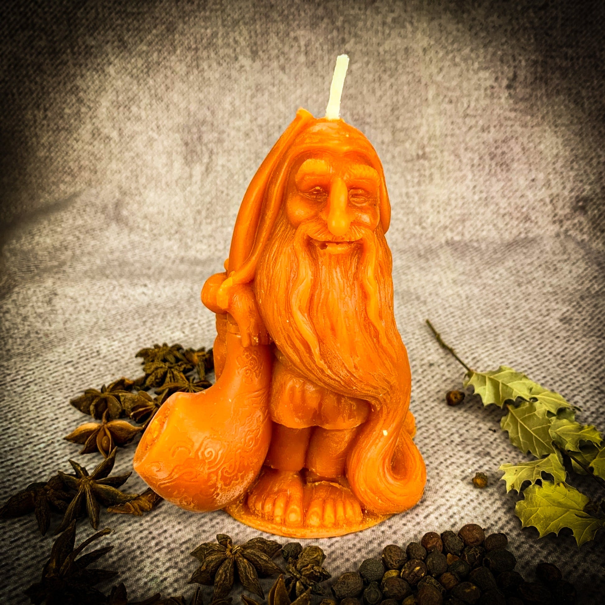 Beeswax Domovyk House Gnome Spell Candle - Home Blessing & Protection - Northern Magick Supplies