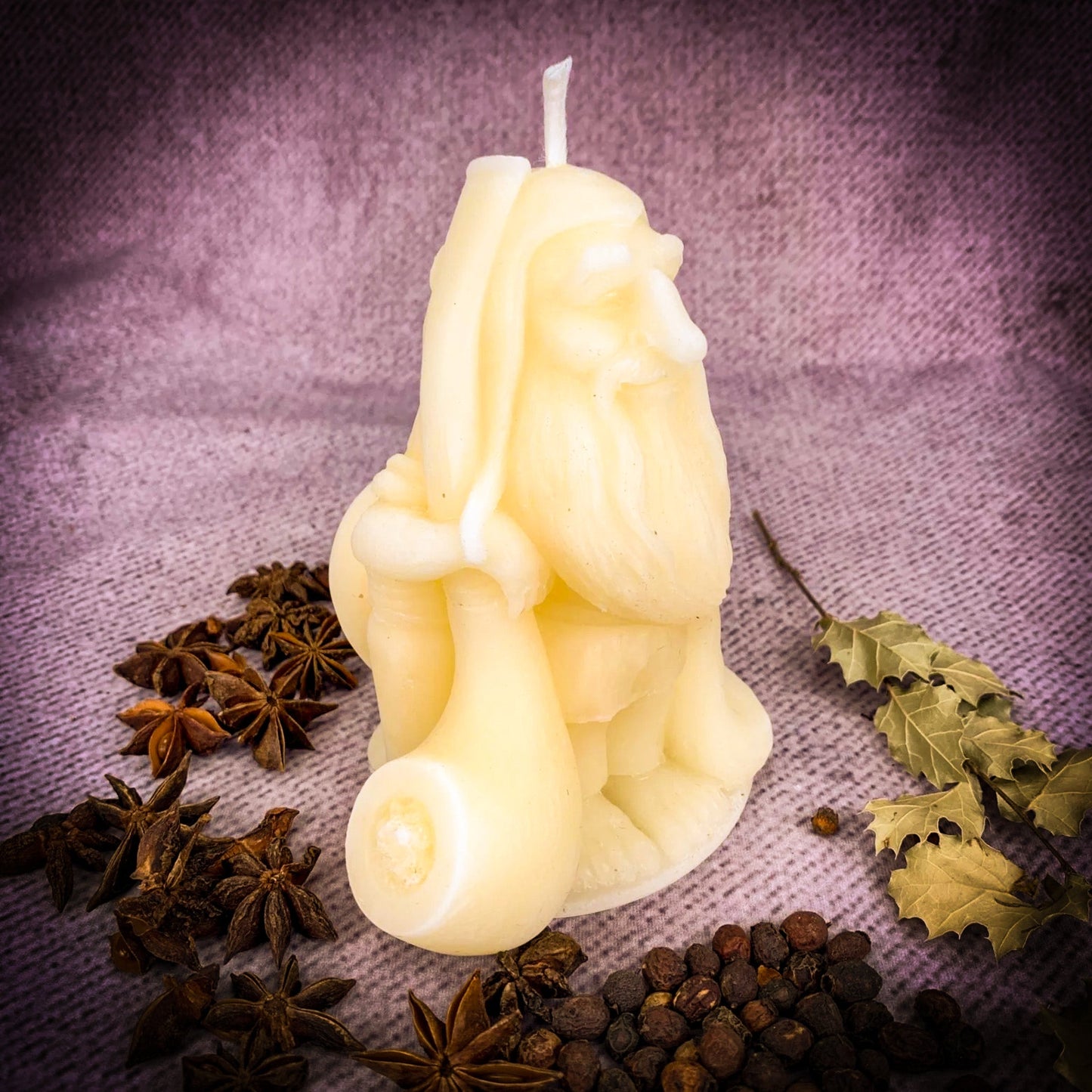 Beeswax Domovyk House Gnome Spell Candle - Home Blessing & Protection - Northern Magick Supplies