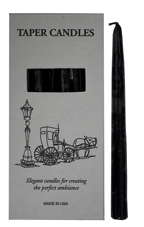 Black Taper Candle 10"