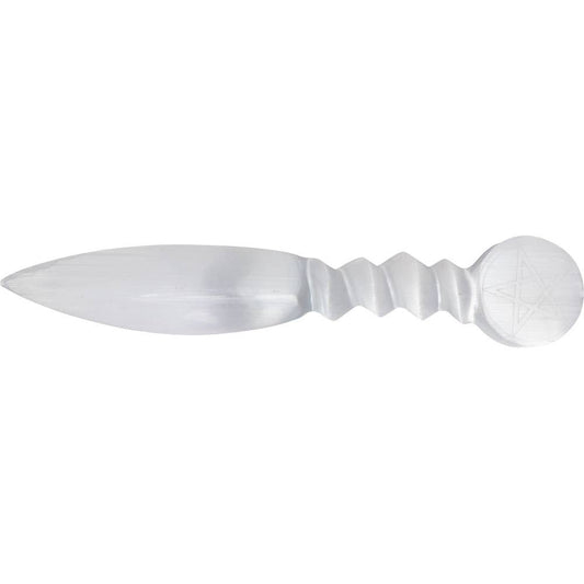 Selenite Athame Large - Pentacle (Each) - Northern Magick Supplies