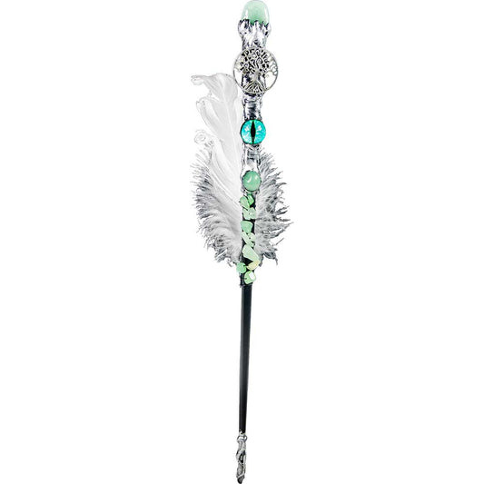 Magic Wand - Green Aventurine Blue Dragon Eye & Tree (Each) - Northern Magick Supplies