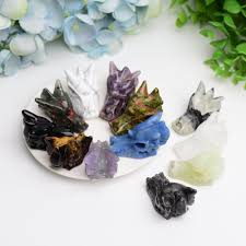 Dragon Head - Assorted Gemstone Carving (1.5") - Northern Magick Supplies
