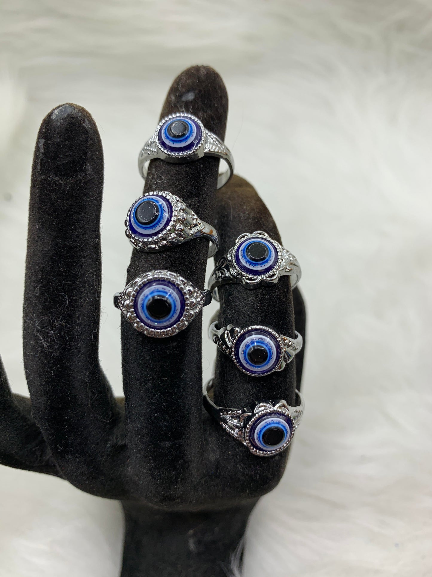 Silver-Plated Evil Eye Ring - Northern Magick Supplies