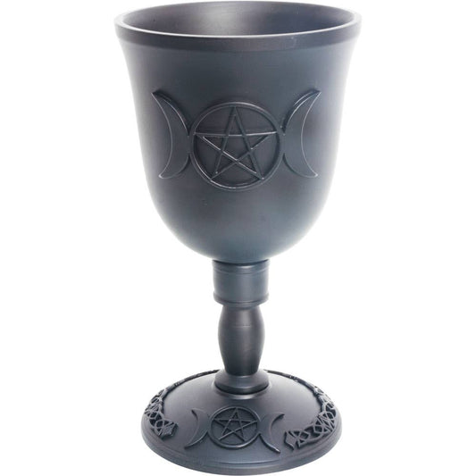 Cast Iron Goblet - Triple Moon w/ Pentacle (Each) - Northern Magick Supplies