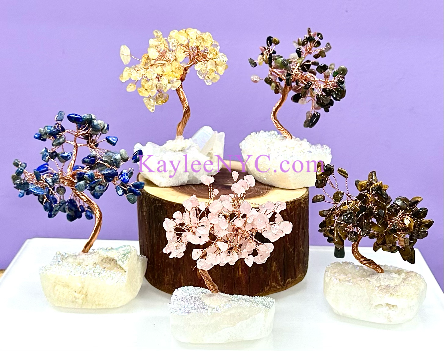Bonsai Tree with Angel Aura Base Crystal Healing - Northern Magick Supplies