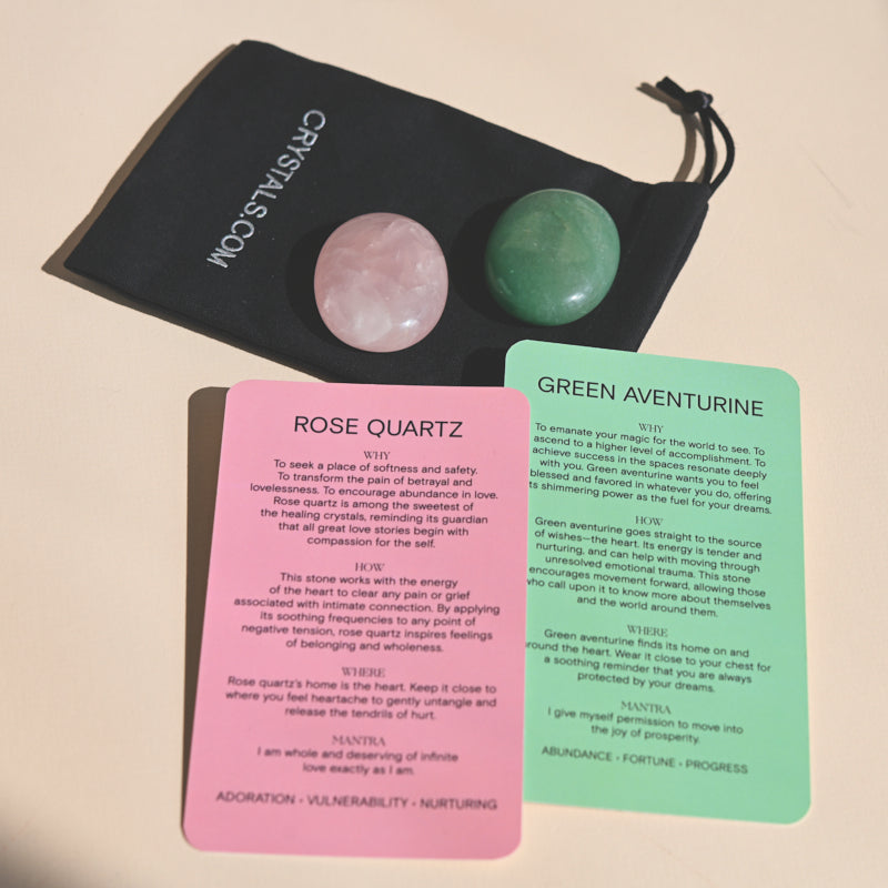 Love Pouch - Rose Quartz / Green Aventurine - Northern Magick Supplies