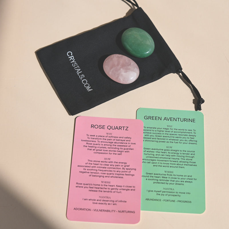 Love Pouch - Rose Quartz / Green Aventurine - Northern Magick Supplies