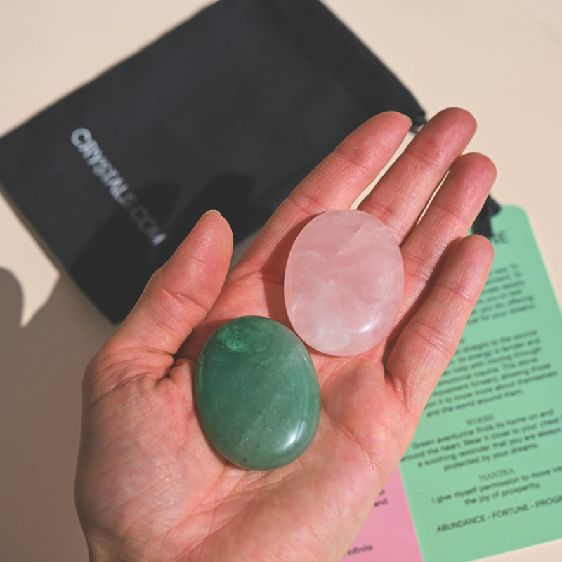 Love Pouch - Rose Quartz / Green Aventurine - Northern Magick Supplies