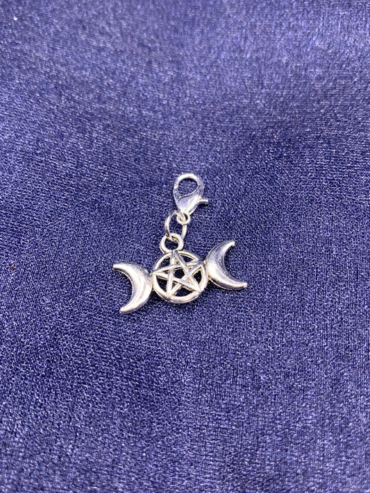 Charm - Triple Moon Pentagram - Northern Magick Supplies