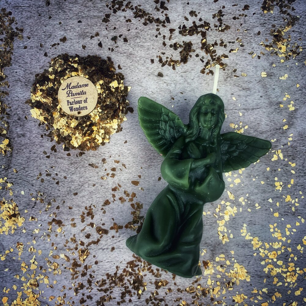 Beeswax Angel Spell Candle - Connect with Spirit Guides & Divine Blessings Magic - Northern Magick Supplies