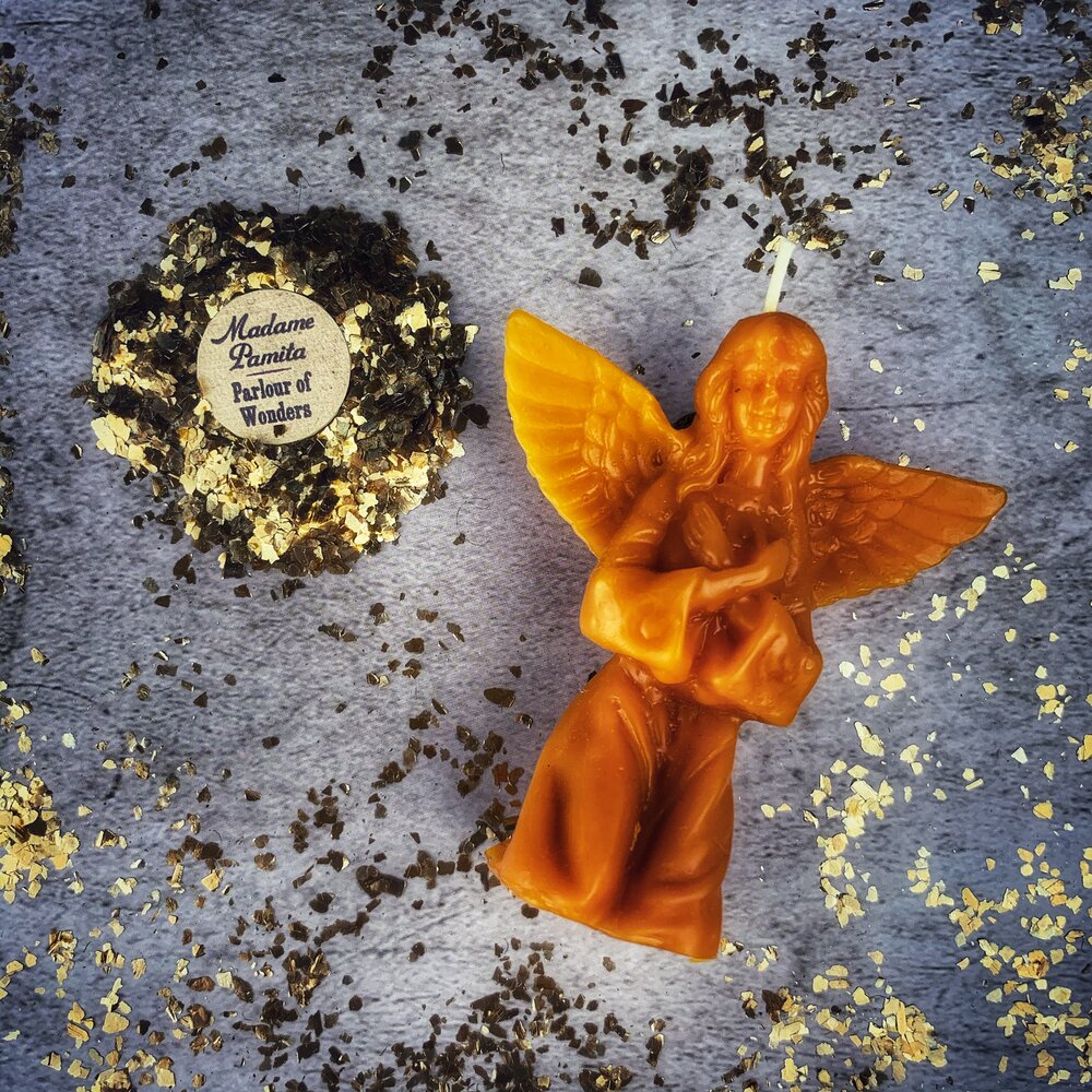 Beeswax Angel Spell Candle - Connect with Spirit Guides & Divine Blessings Magic - Northern Magick Supplies