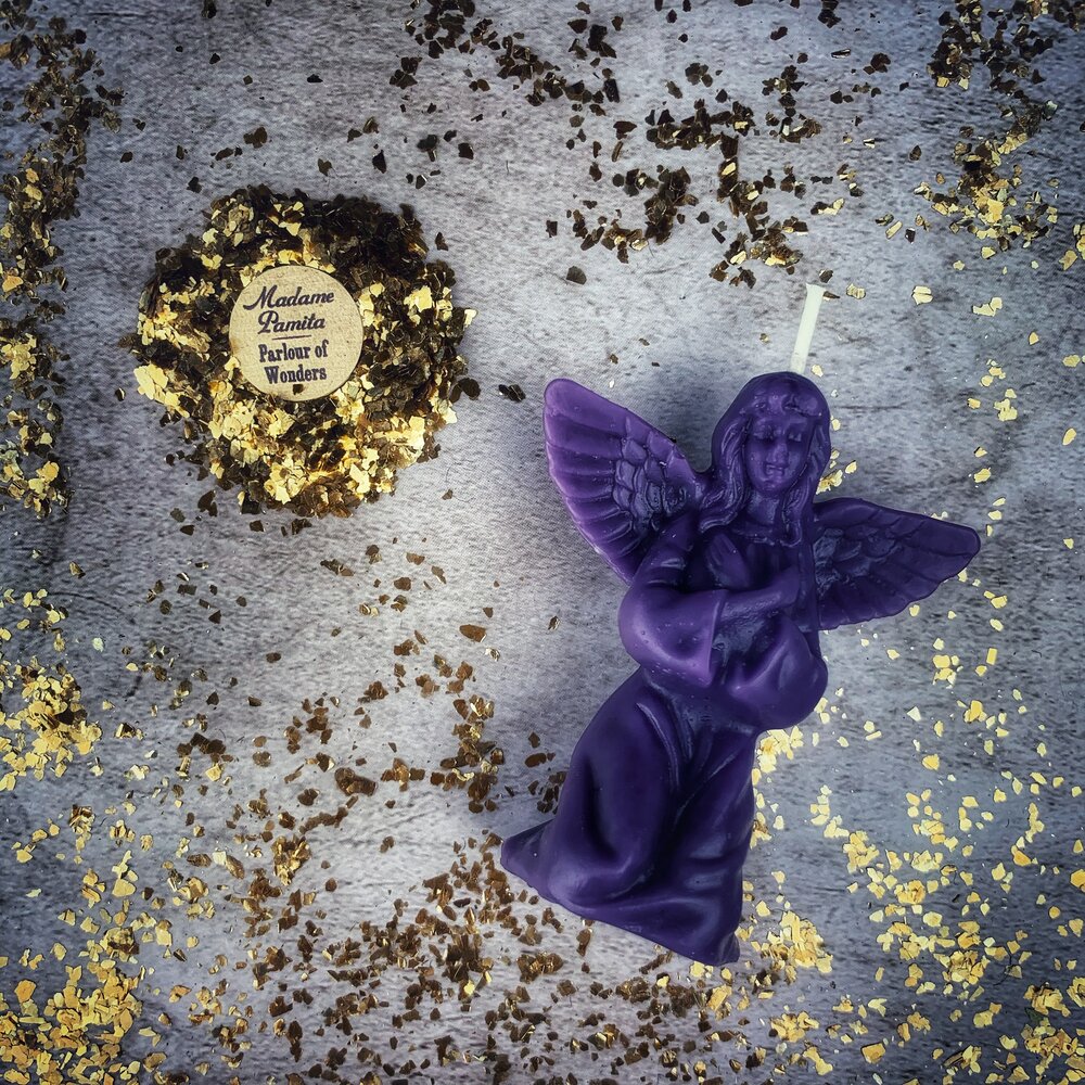 Beeswax Angel Spell Candle - Connect with Spirit Guides & Divine Blessings Magic - Northern Magick Supplies