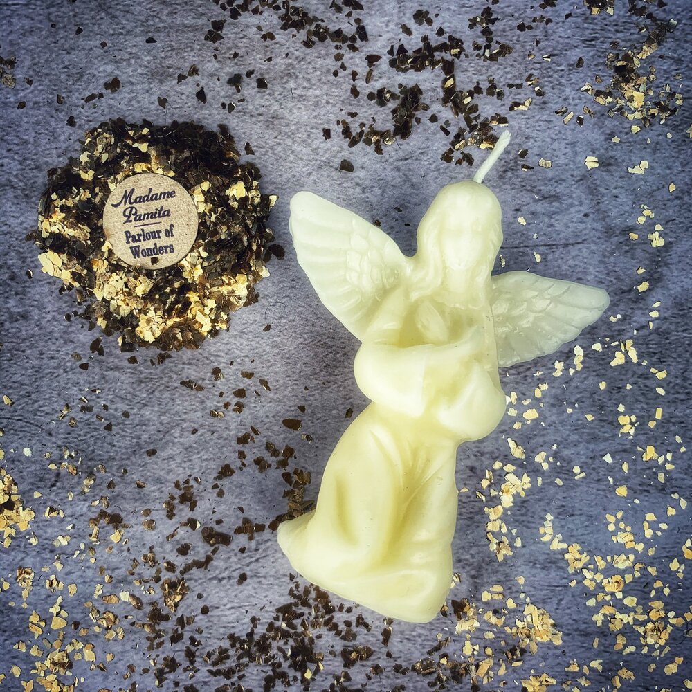 Beeswax Angel Spell Candle - Connect with Spirit Guides & Divine Blessings Magic - Northern Magick Supplies