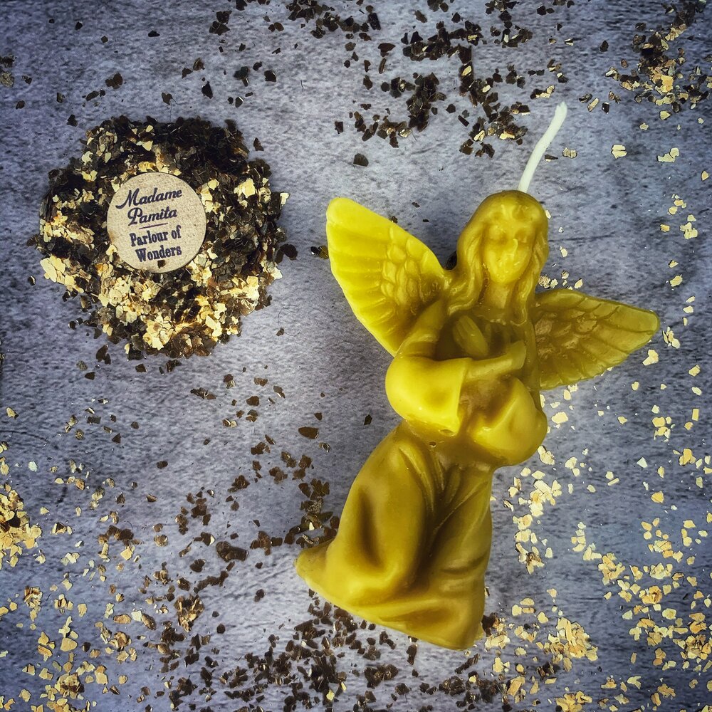 Beeswax Angel Spell Candle - Connect with Spirit Guides & Divine Blessings Magic - Northern Magick Supplies
