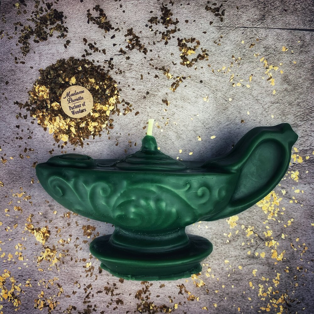 Beeswax Aladdin's Lamp Spell Candle - Wish Manifestation & Three Wishes Magic - Northern Magick Supplies
