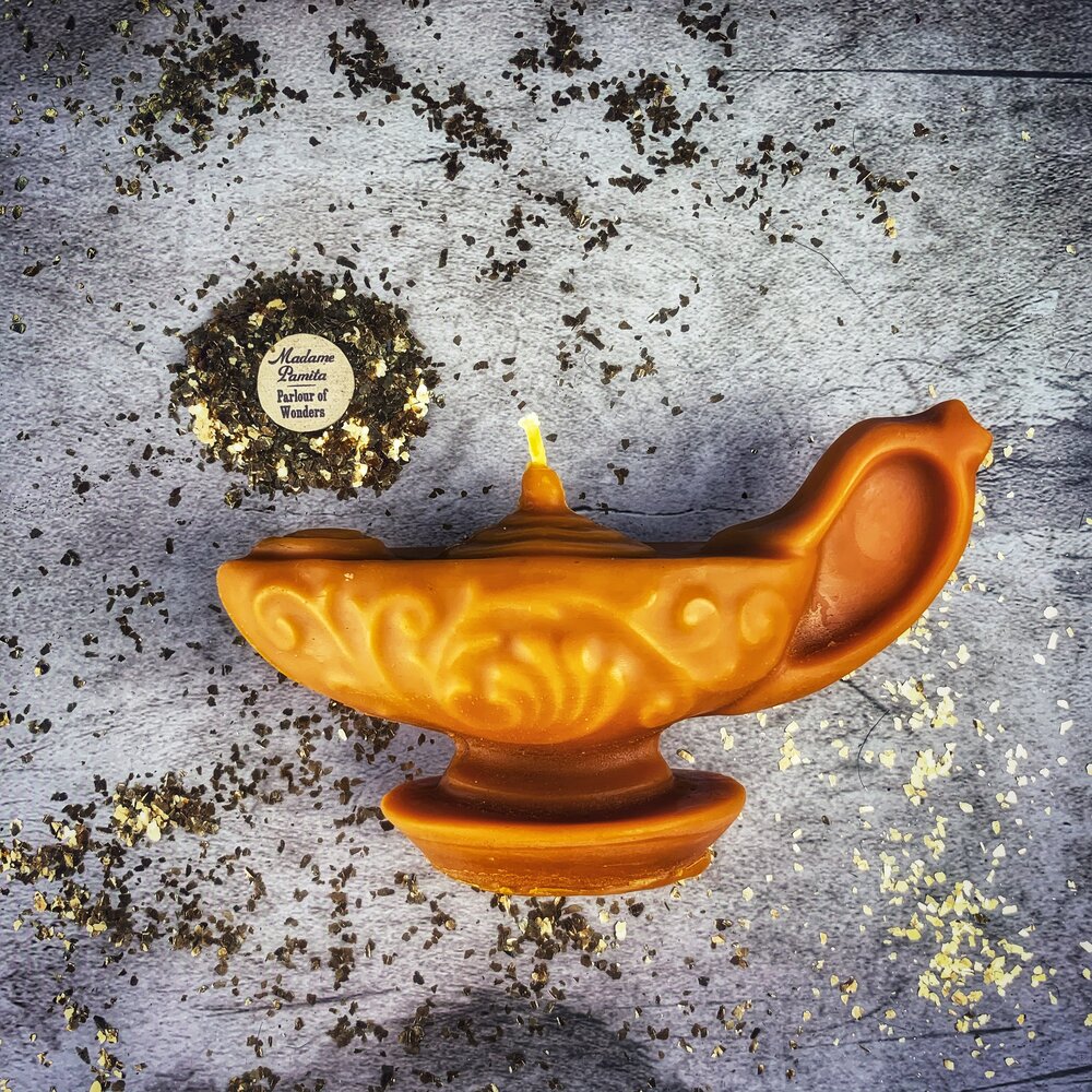 Beeswax Aladdin's Lamp Spell Candle - Wish Manifestation & Three Wishes Magic - Northern Magick Supplies
