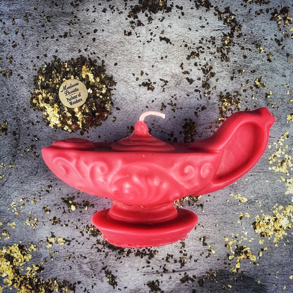 Beeswax Aladdin's Lamp Spell Candle - Wish Manifestation & Three Wishes Magic - Northern Magick Supplies