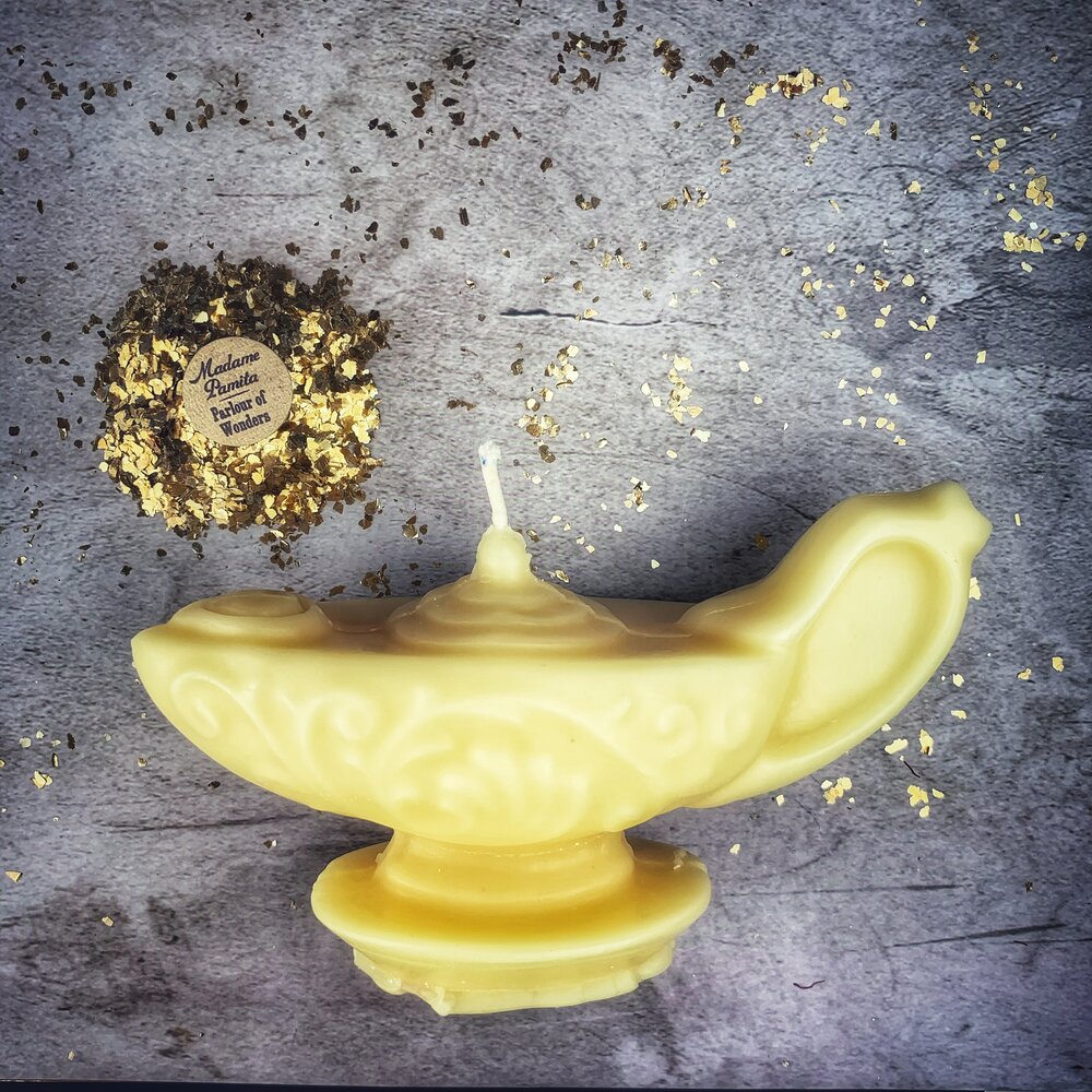 Beeswax Aladdin's Lamp Spell Candle - Wish Manifestation & Three Wishes Magic - Northern Magick Supplies