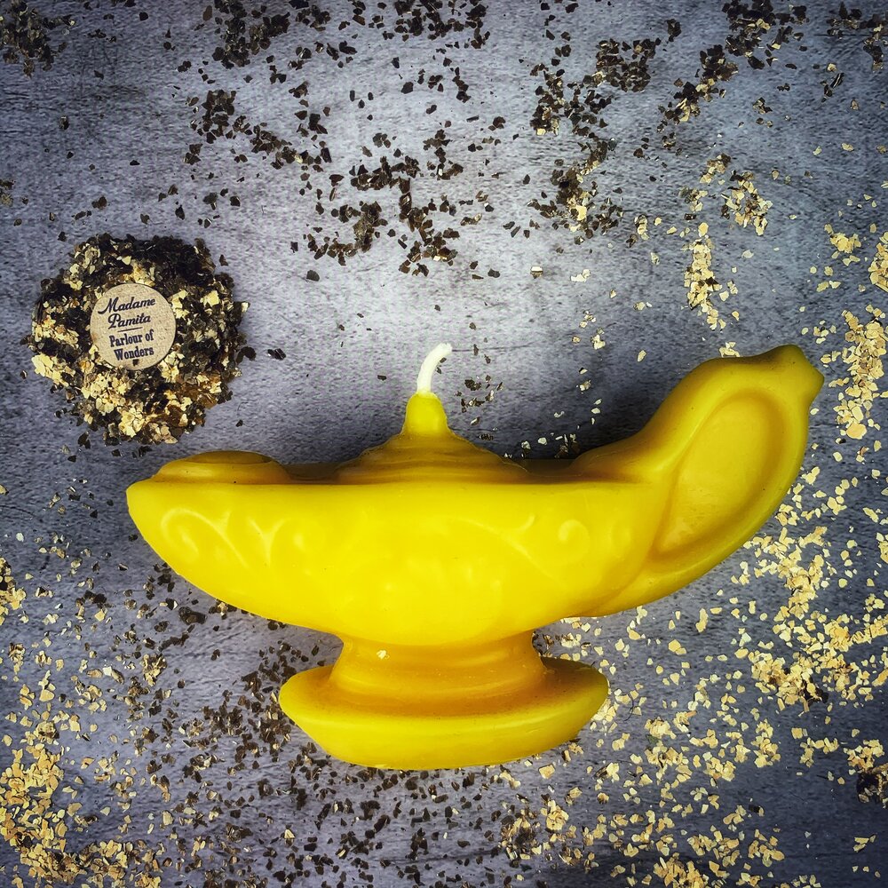 Beeswax Aladdin's Lamp Spell Candle - Wish Manifestation & Three Wishes Magic - Northern Magick Supplies