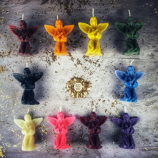 Beeswax Angel Spell Candle - Connect with Spirit Guides & Divine Blessings Magic - Northern Magick Supplies