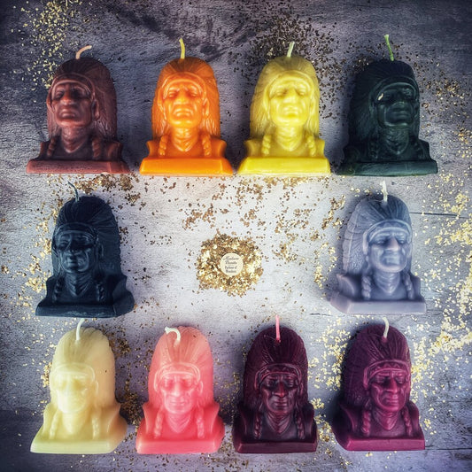 Beeswax Black Hawk Justice Spell Candle - Northern Magick Supplies